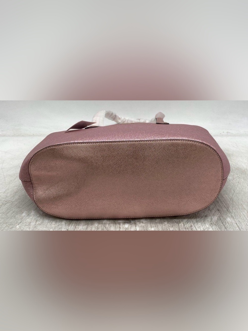 Kate Spade Mitten Rose Pink Glitter Crossgrain Leather Tote - Picture 5 of 6